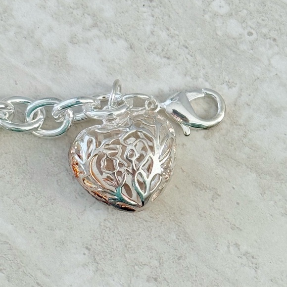 Silver Heart Charm Bracelet - Picture 3 of 3